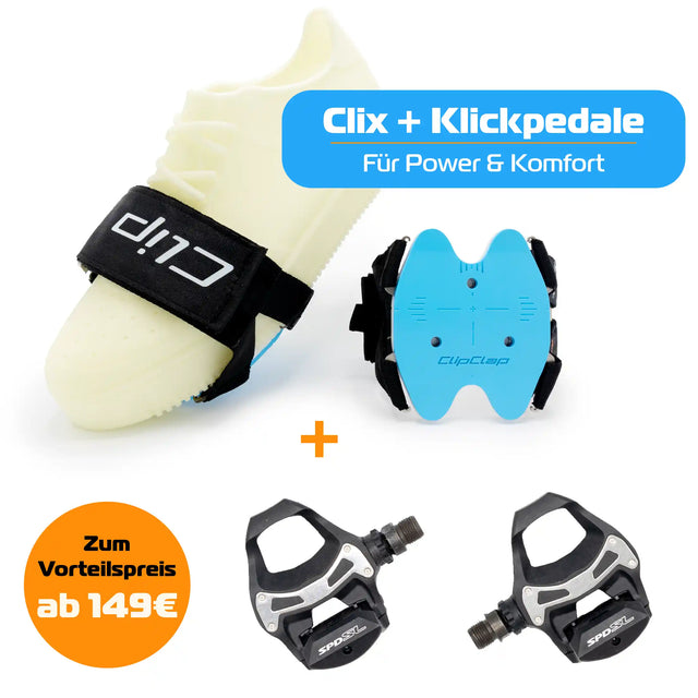 Clix-Advanced Bundle mit Adapter ROAD in schwarz mit SPD-SL Klickpedalen für Power und Komfort Zum Vorteilspreis ab 149 Euro