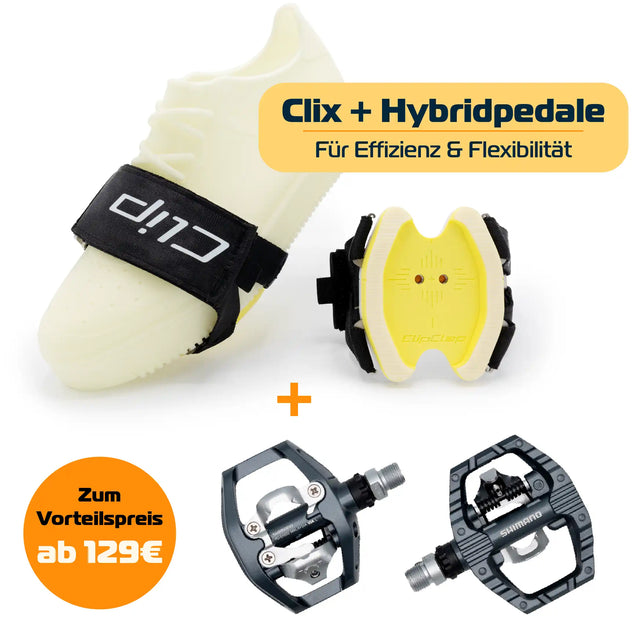 Clix-Hybrid Bundle mit Adapter EXPLORE in schwarz und Shimano Kombipedalen für Effizienz und Flexibilität ab 129 €